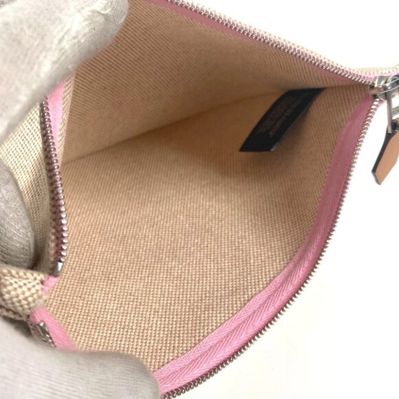 HERMES logo Yachting Makeup pouch clutch bag multi-purpose Pouch pink/Beige - Picture 11 of 16
